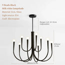GobekUsa French Candle Led Chandelier Black Gold Kitchen Modern Island Light