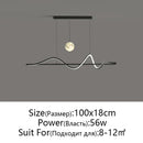 GobekUsa LED Pendant Light - Modern White/Black Long Line for Home, Restaurant, Office