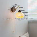GobekUsa LED Tiffany Style Wall Lights Pull Chain Sconce Colorful Glass Stair Fixture