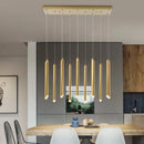 GobekUsa Golden Tube LED Chandelier for Modern Duplex Villa Living Room Staircase
