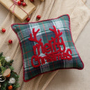 GobekUsa Buffalo Check Snowflake Jingle Bell Pillow Case | Retro Christmas Decoration