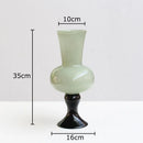GobekUsa Goblet Glass Vase for Desk Decoration with Artificial Flowers