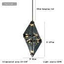 GobekUsa Angular Diamond Glass Chandelier Ceiling Light for Home Decor