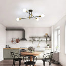 GobekUsa Industrial Sputnik Chandelier Modern Ceiling Light for Kitchen Dining Bedroom