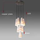 GobekUsa Elegant White Glass Cup Chandeliers for Luxe Living Room