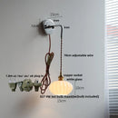GobekUsa Ceramic LED Wall Lamp with Pull Chain Switch, Adjustable Stair Light Sconce