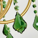 GobekUsa Green Crystal Chandelier for Living Room - Bohemian Style LED Pendant Lighting