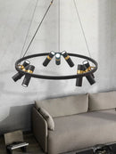 GobekUsa Black Ring LED Pendant Light for Living Room Dining Kitchen Bar