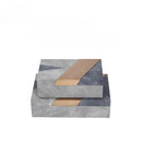 GobekUsa Grey Marble Pattern Leather Storage Box Jewelry Container Desktop Organizer