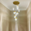 GobekUsa Crystal LED Stair Slinglight for Nordic Living Room, Villa, and Restaurant