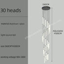 GobekUsa LED Staircase Chandelier for Home Hotel Hall Lighting
