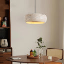GobekUsa LED Pendant Lamp Black Iron Wabi Sabi Hanging Light - Yellow Travertine