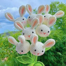 GobekUsa Knitted Sunflower & Rabbit Bouquet: Handmade Crochet DIY Home Decor & Gift