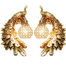 GobekUsa Gold Peacock Crystal Wall Lamp: Elegant Nordic LED Light for Aisle & Walls