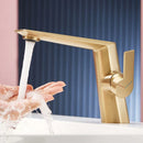 GobekUsa Gold Basin Faucet Single Handle Bathroom Sink Mixer Tap Brushed Gold