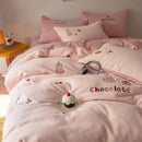 GobekUsa Embroidered Imitation Cashmere Bedding Set for Queen Bed Warm Winter Cozy Set