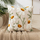 GobekUsa Daisy Yellow Floral Geometric Pillow Cover - Soft Cozy Embroidery for Living Room