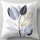 GobekUsa Blue Flower Leaves Pattern Pillowcase - Nordic Style Living Room Cushion Cover