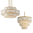GobekUsa Gold Crystal LED Multi-layer Pendant Lights for Living Room Bedroom Decoration