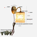 GobekUsa Crystal LED Wall Sconce Brass Mirror Light Modern Nordic Pull Chain Switch