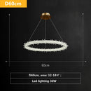 GobekUsa Luxe Crystal Pendant Light - Dimmable LED Art Deco Circle Lamp
