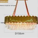 GobekUsa Crystal Ceiling Chandelier: Luxury Round LED Light for Living Room, Artistic Home Decor