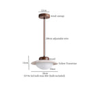 GobekUsa LED Hanging Lamps Yellow Travertine Pendant Lighting for Bedroom Living Dining Room