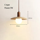 GobekUsa Cream Japanese Style Wood Pendant Chandelier for Bedroom and Dining Room