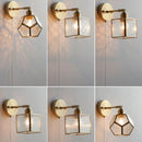 GobekUsa Japanese Style LED Wall Light Clear Glass Pull Chain Switch Bedside Lamp