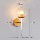 GobekUsa Iron Wall Lamp with Glass Ball, Elegant Sconce Light for Home Stairs and Reading