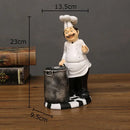 GobekUsa Bearded Chef Resin Figure Sculpture Modern Kitchen Desk Decor Ornaments