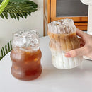 GobekUsa 650ml Latte Ribbed Cocktail Glass Set, Nordic Style Phnom Penh Water Juice Cup