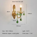 GobekUsa Green Crystal Chandelier for Living Room - Bohemian Style LED Pendant Lighting