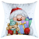 GobekUsa Christmas Pillowcase Deer Santa Tree Bear Print Cushion Cover