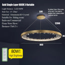 GobekUsa Crystal Led Chandelier: Modern Luxury K9 Ring Dimmable Circle Hanging Lamp - Bedroom Living Dining Room Lighting