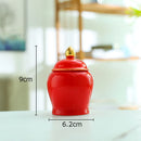 GobekUsa Gold Tea Canister Ceramic Storage Jar with Lid for Desk Decoration