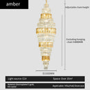GobekUsa Crystal Duplex Chandelier: Luxe Hollow Design for Living Room, Staircase.