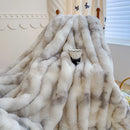 GobekUsa Gradient Grey Cashmere Fleece Winter Blanket