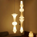 GobekUsa Japanese Cotton Paper Pendant Lamp Wabi Sabi Chandelier with E27 Bulb