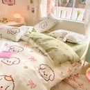 GobekUsa Cotton Floral Print Bedding Set: Comfortable Sleep Quilt Cover & Fitted Sheet in All Seasons