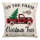 GobekUsa Christmas Linen Cushion Cover 45x45cm Sofa Home Party Decor