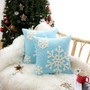 GobekUsa Christmas Snowflake Embroidered Cushion Cover 45x45cm for Home Decor & Noel Party