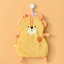 GobekUsa Cartoon Animals Hand Towel: Soft Coral Fleece, High Absorbency, Skin Friendly Kids' Towel