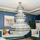 GobekUsa Crystal Chandelier Luxury Duplex Building Hollow Luxury Lamp