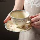 GobekUsa Elegant Floral Ceramic Cup & Saucer Set for Dining Table and Coffee Mug