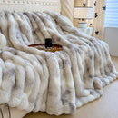 GobekUsa Gradient Grey Cashmere Fleece Winter Blanket