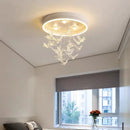 GobekUsa Flying Bird Ceiling Light for Girls Room Decor, White Princess Bedroom Lamp