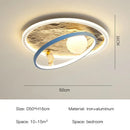 GobekUsa Kids Moon Astronaut LED Ceiling Light for Eye Care in Blue Pink Carton Theme