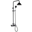 GobekUsa 8 Inch Matte Black Shower Faucet Set with Hand Spray and Rainfall Head