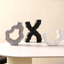 GobekUsa Geometric Ceramic Flower Vase for Stylish Home Decor & Flower Arrangement